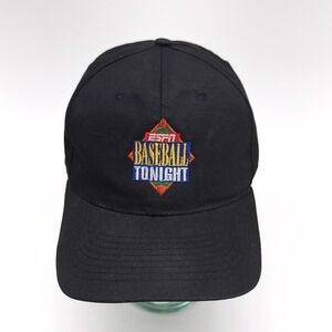 Vintage ESPN Baseball Tonight Hat Black Embroidered Dad Cap Snapback
